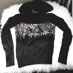 Black long sleeve knit  top